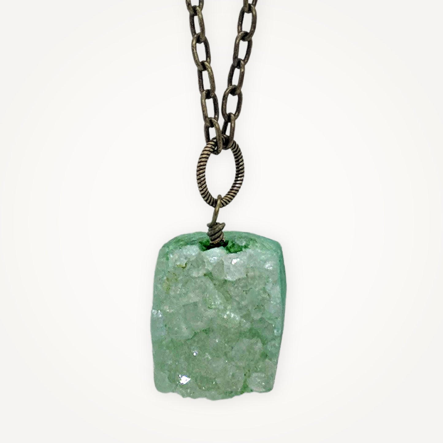 Green Druzy Necklace