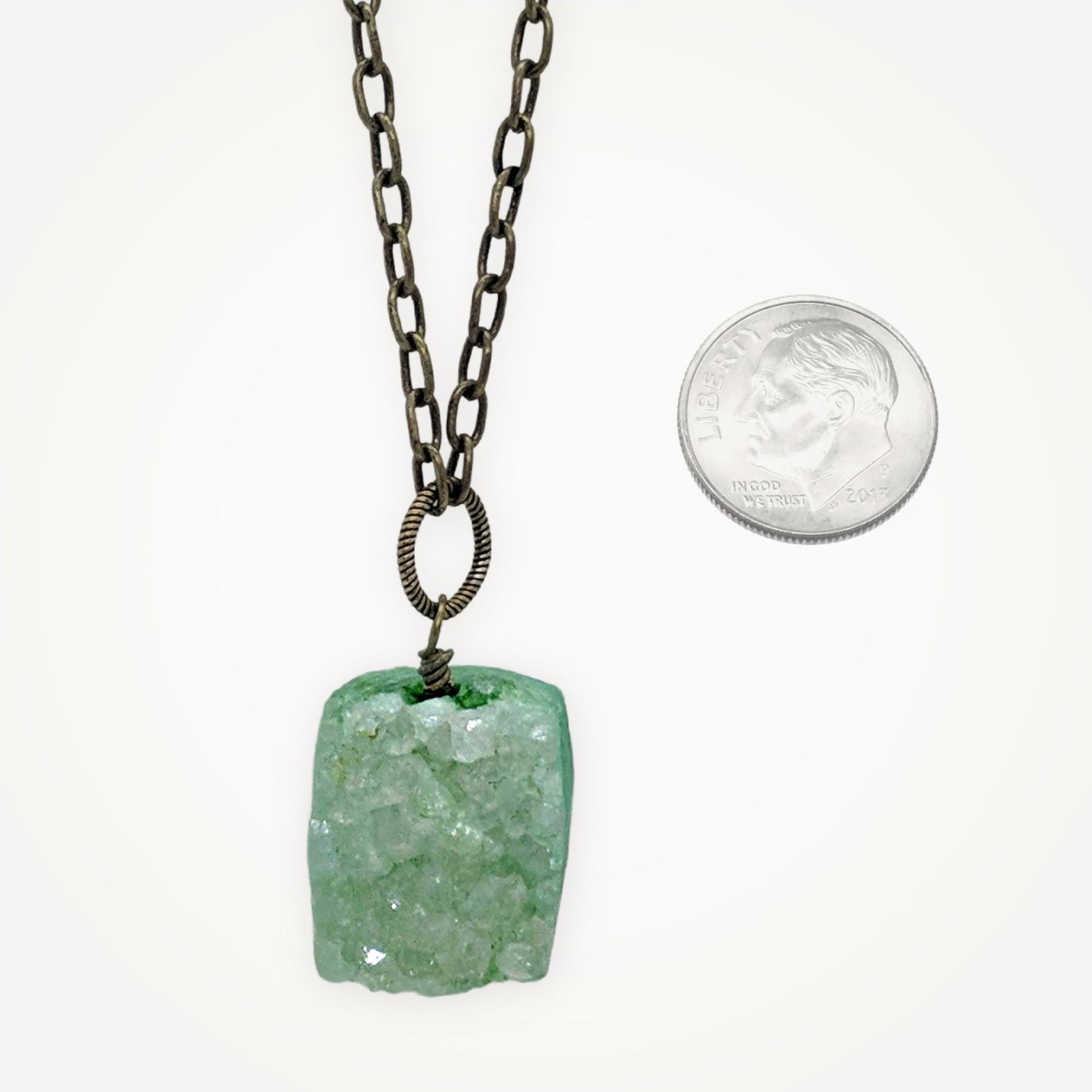 Green Druzy Necklace