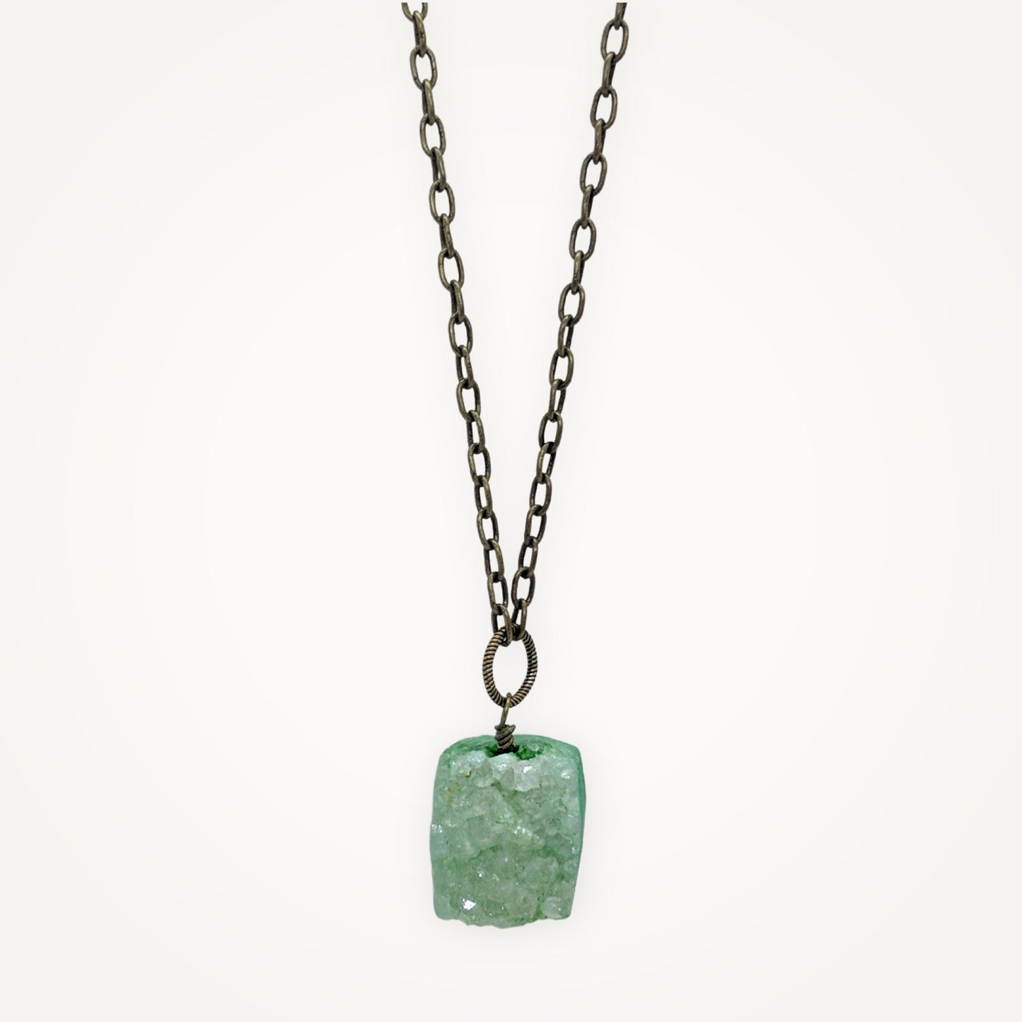 Green Druzy Necklace