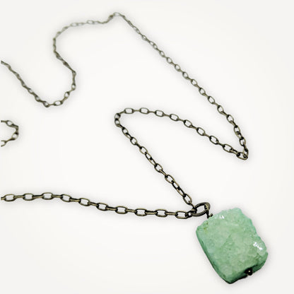 Green Druzy Necklace