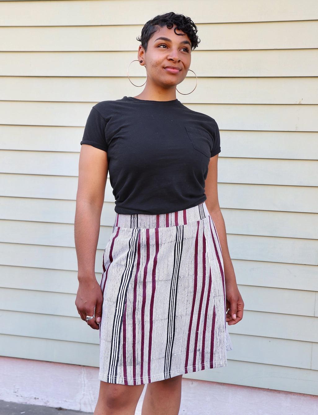 Cardinal Striped Organic Skirt - Passion Lilie - Fair Trade - Sustainable Fashion