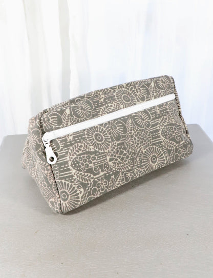 Grey Toiletry Bag- Triangles or Floral