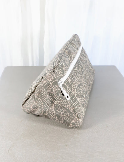 Grey Toiletry Bag- Triangles or Floral