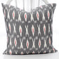 XO Grey & Red Throw Pillow Cover