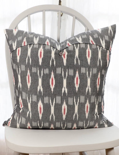 XO Grey & Red Throw Pillow Cover