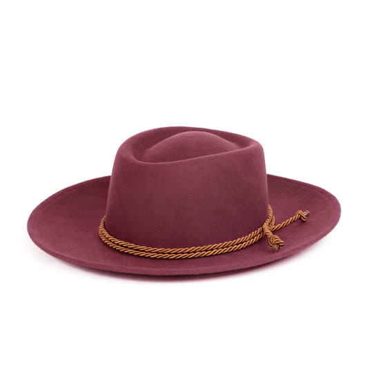 Cordobés Style Burgundy Fine Felt Hat - Unisex