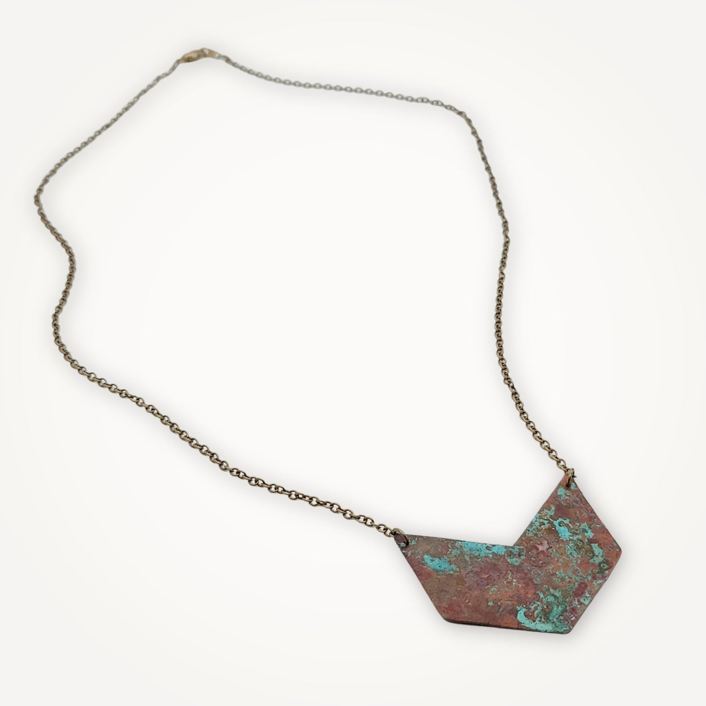 Chevron Necklace | Verdi Gris Copper