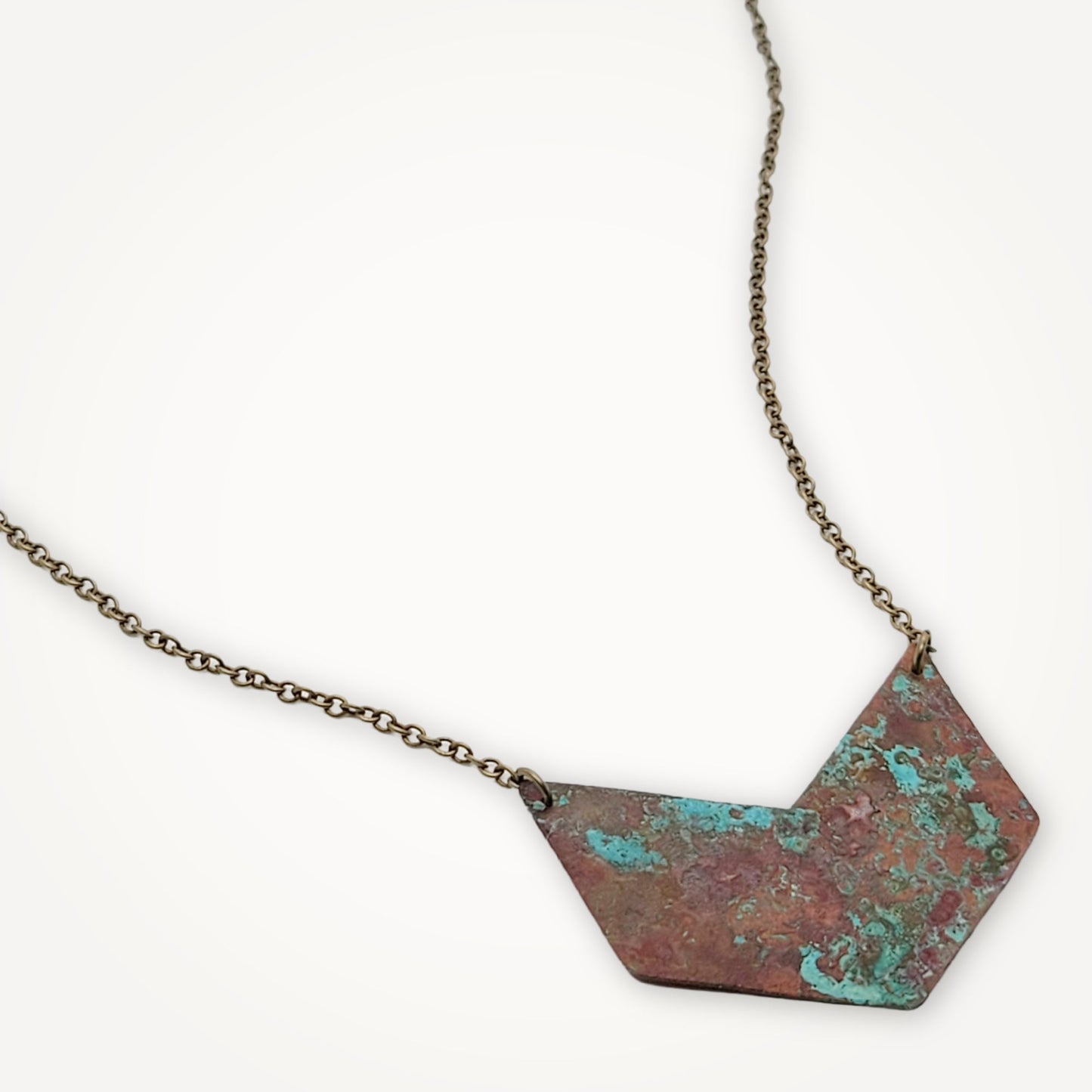 Chevron Necklace | Verdi Gris Copper