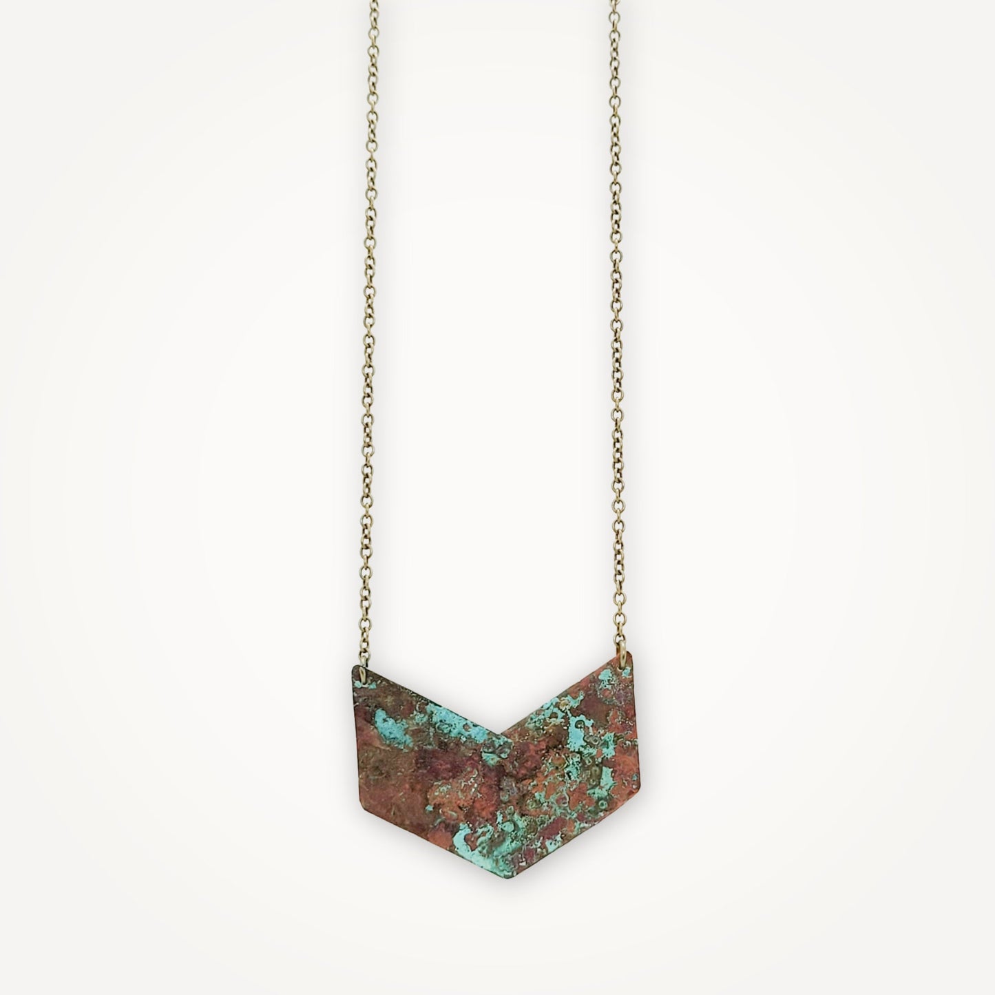 Chevron Necklace | Verdi Gris Copper