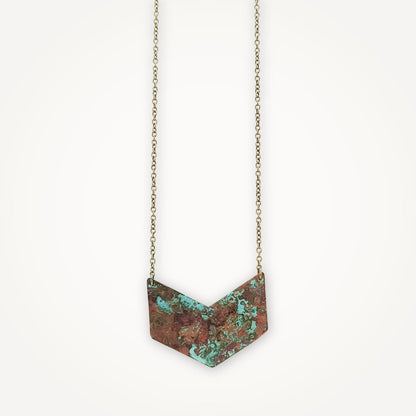 Chevron Necklace | Verdi Gris Copper