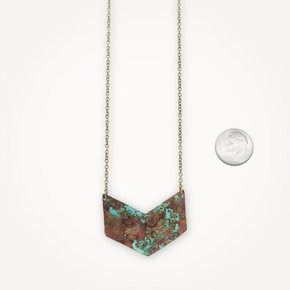 Chevron Necklace | Verdi Gris Copper