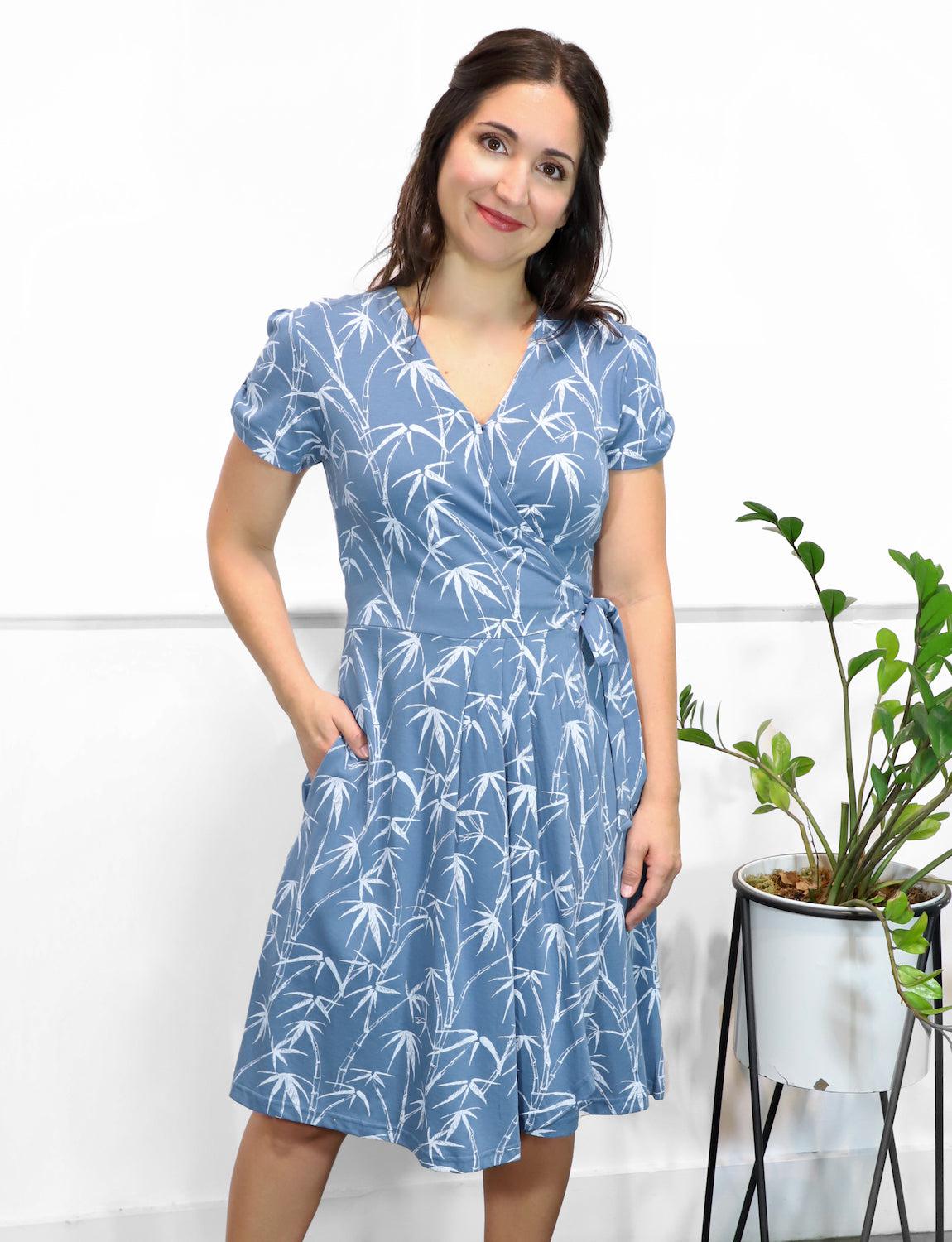 Coastal Organic Wrap Dress - Passion Lilie