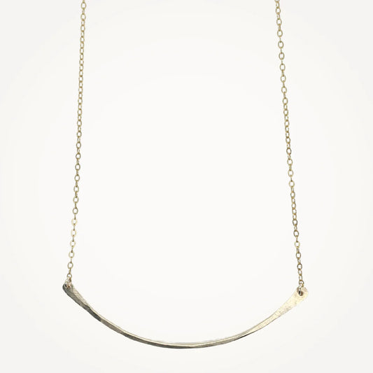 Curved Bar Necklace | Choice of Sterling Silver or Gold Dipped