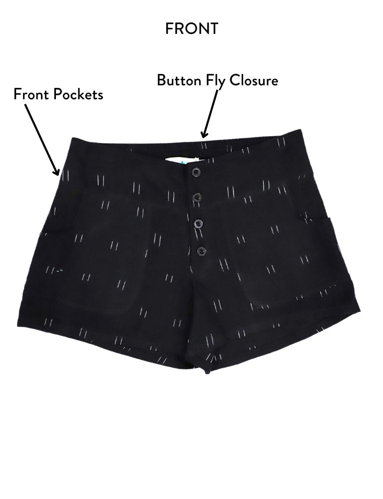 Dusky Organic Cotton Black Shorts - Passion Lilie