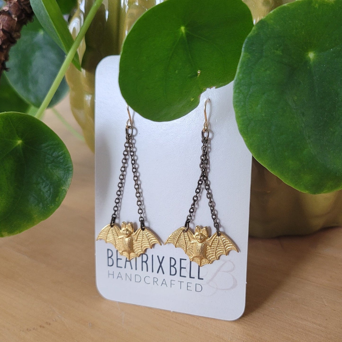 Hanging Bat Earrings