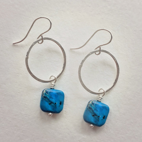 Azure Mosiac Sterling Silver Earrings