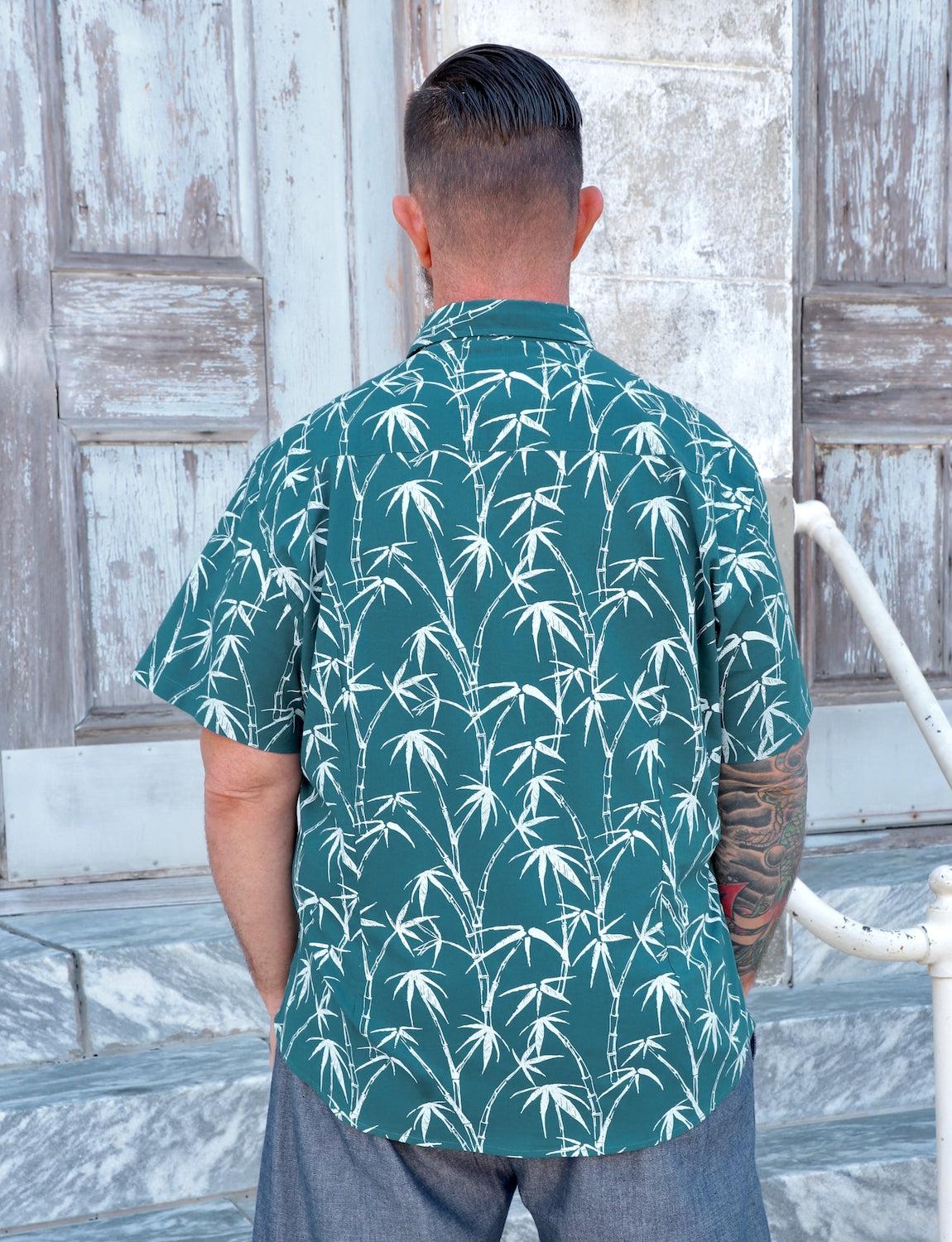 Island Escape Organic Cotton Men's Button Down Shirt - Passion Lilie