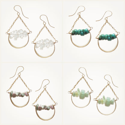 Horizon Earrings • Choice of Gemstone