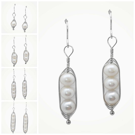 Peapod Earrings | Sterling Silver