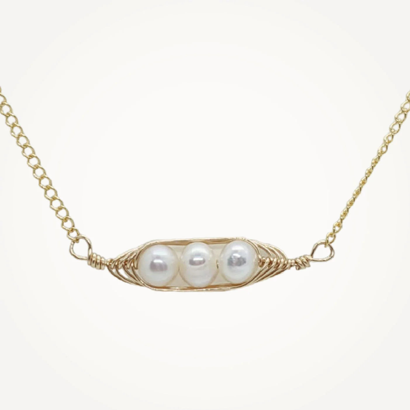 Peapod Necklace | Tiny Gold Dipped