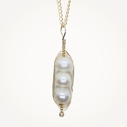 Peapod Necklace | Gold Dipped