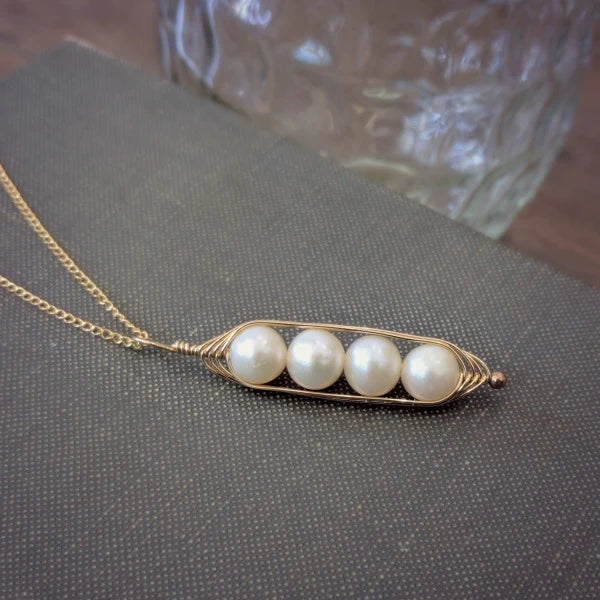 Peapod Necklace | Gold Dipped