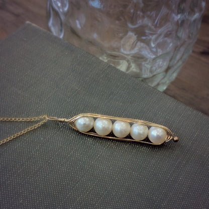 Peapod Necklace | Gold Dipped