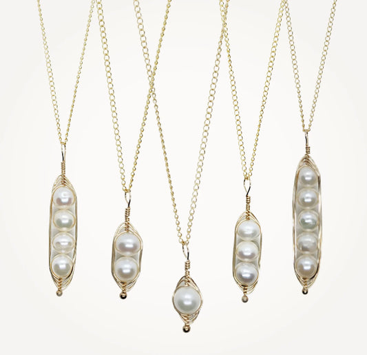 Peapod Necklace | Gold Dipped
