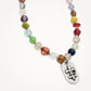 Vintage Mardi Gras Bead Necklace with Fleur de Lis